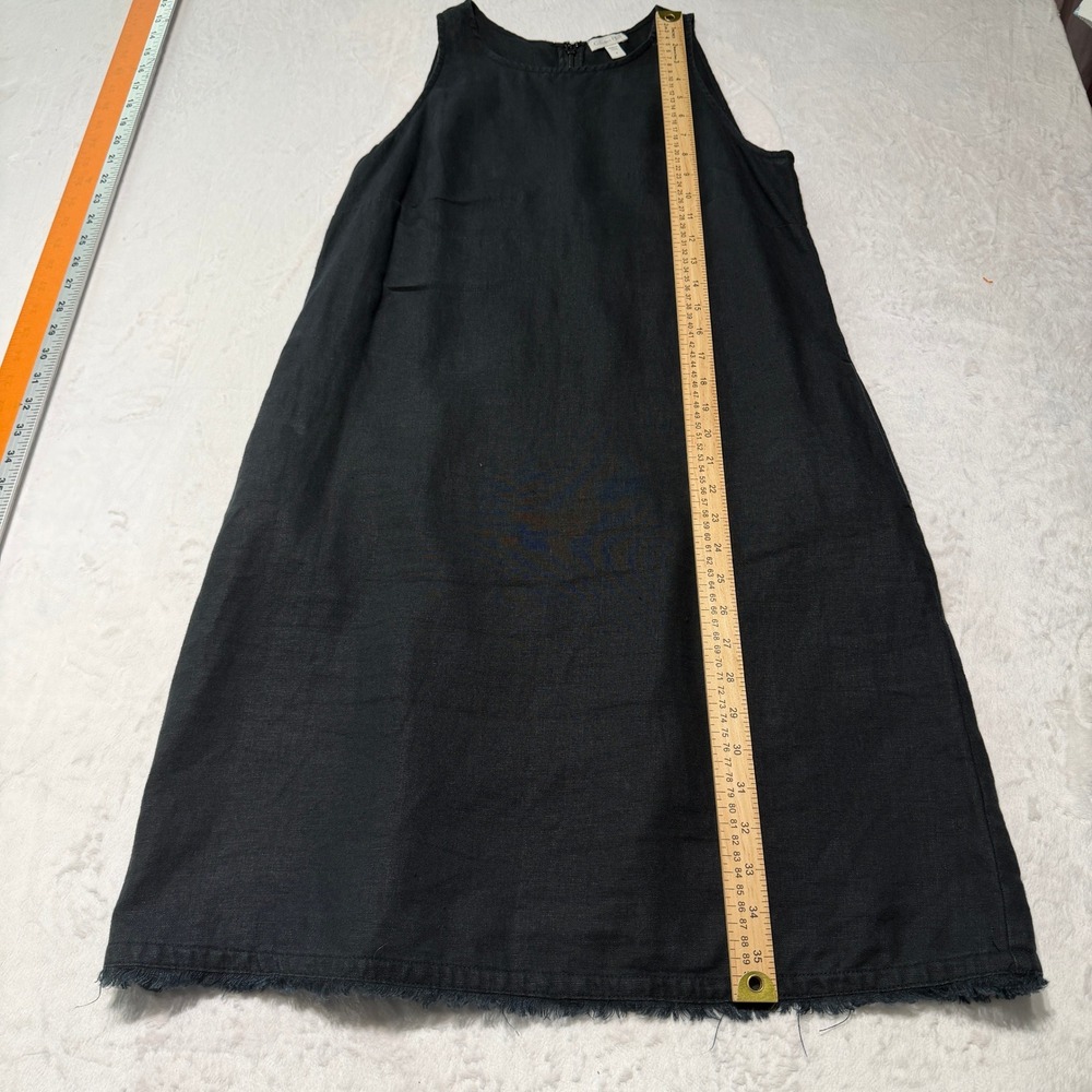 Garnet‎ Hill Linen Fringe Hem Sleeveless Dress Coastal Minimalist Quiet Luxury 2 - Picture 6 of 8